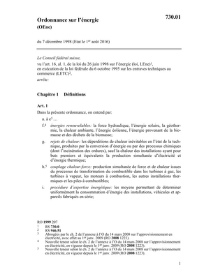 Thumbnail image for This document is the Energy Ordinance of the Swiss Federal Council.