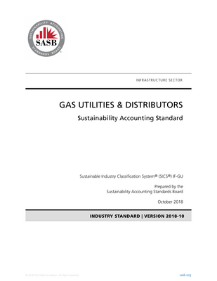 Thumbnail image for This is the SASB  Sustainability Accounting Standard that is concerned with Gas  Utilities and Distributors.