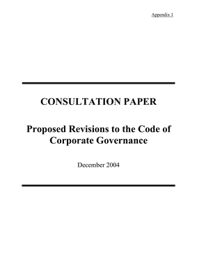 Thumbnail image for This consultation paper sets out proposed revisions on the structure of the Code, board matters, remuneration matters, accountability and audit, as well as communication with shareholders.