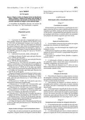 Thumbnail image for This Law aims to prevent corruption. Companies are obliged to maintain an updated record of information on the direct shareholders, natural persons that are indirectly shareholders and the ultimate beneficial owner. Apart from this, shareholders are also obliged to provide information to the companies on any changes on the identification elements provided.