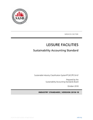 Thumbnail image for This is the SASB  Sustainability Accounting Standard that is concerned with Leisure Facilities.