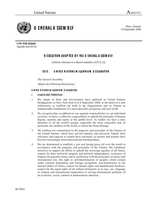 Thumbnail image for The Millennium Declaration, endorsed by 189 countries, committed nations to a new global partnership to reduce extreme poverty and it set out a series of targets to be reached by 2015. These have become known as the Millennium Development Goals (MDGs).