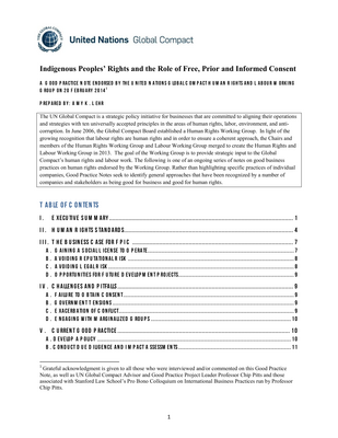 Thumbnail image for The right of indigenous peoples to give or withhold free, prior, and informed consent (“FPIC”) for the use of their lands, resources, traditional knowledge, or intellectual property is among the special protections for indigenous peoples. This Good Practice Note provides background on the history of FPIC, without taking a definitive viewpoint on its legal status. The Note also explores the business case for obtaining FPIC and the challenges that are likely to arise in the process; outlines current company good practices to obtain FPIC; and discusses emerging practices that not only support FPIC but also long-term benefits for affected indigenous communities.