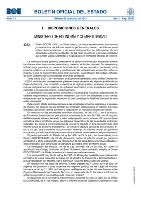 Thumbnail image for The regulations on corporate governance have undergone substantial evolution in recent years, both at the community level and at the national level. Its relevance and usefulness in guaranteeing the proper functioning of the markets has led the public powers to increase and perfect the existing obligations on the matter, which has included, among other actions, the approval of the Unified Code of Good Governance of companies listed anonymous.