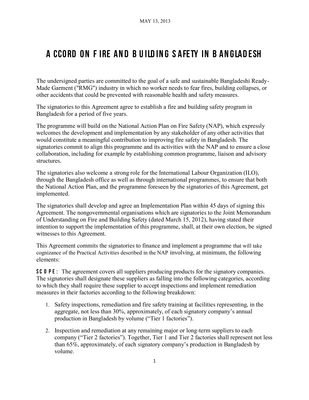 Thumbnail image for The programme will build on the National Action Plan on Fire Safety (NAP), which expressly welcomes the development and implementation by any stakeholder of any other activities that would constitute a meaningful contribution to improving fire safety in Bangladesh. The signatories commit to align this programme and its activities with the NAP and to ensure a close collaboration, including for example by establishing common programme, liaison and advisory structures.