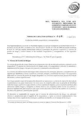 Thumbnail image for Norma de Carácter General No. 408 was issued by the Superintendence of Securities and Insurance of Chile in 2016. It establishes guidelines for insurance companies in Chile to identify, assess, manage, and report risks associated with environmental, social, and governance factors. The focus is on promoting responsible investment practices and considering the impact of such factors on the insurance company's investments. The norm also requires insurance companies to disclose their environmental, social, and governance policies and practices in their annual reports. This norm creates an obligation for insurance companies to incorporate environmental, social, and governance considerations into their investment decisions and to disclose their policies and practices in this regard.