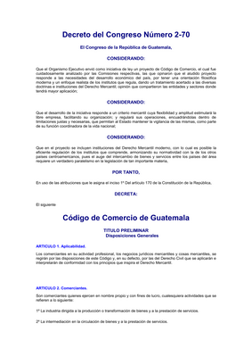 Thumbnail image for The commercial code for companies in Guatemala.