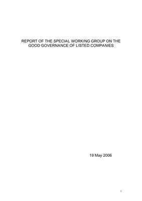 Thumbnail image for This document is a report of the special working group on the Good Governance of listed companies.