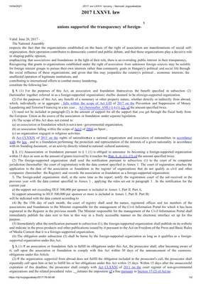 Thumbnail image for Organisations receiving funding from abroad in excess of the limit determined in the legislation (7.2 million forints) must report the fact and source of the funding to the current court records system and state on their website(s) and publications that the Act classifies them as foreign-funded organisations.