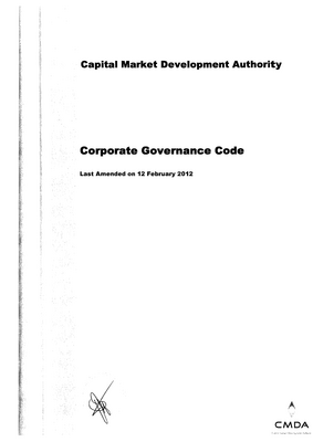 Thumbnail image for This document is concerned with the 2012 version of the Maldivian Corporate Governance Code, which is drafted to suit the specific needs of Maldives. It is principally divided into mandatory provisions and voluntary provisions.