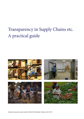 Thumbnail image for The "Transparency in Supply Chains etc.: A Practical Guide, 2015" is a UK policy designed to help businesses comply with the transparency provisions of the Modern Slavery Act 2015. This guide requires commercial organizations to publish an annual statement detailing the steps they have taken to ensure that slavery and human trafficking are not taking place in their supply chains or any part of their business. The statement should cover policies, due diligence processes, risk assessments, effectiveness measures, and training related to combating modern slavery. By promoting transparency and accountability, this policy aims to encourage businesses to tackle and prevent modern slavery, ensuring ethical practices within their supply chains.