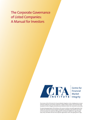 Thumbnail image for The purpose of this manual is to alert Investors to the primary corporate governance issues and risks affecting Companies, and to highlight some of the factors they should consider.