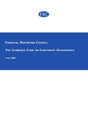 Thumbnail image for This Code supersedes and replaces the Combined Code issued in 2003. It follows a review by the Financial Reporting Council of the implementation of the Code in 2005 and subsequent consultation on possible amendments to the Code.