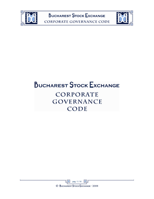 Thumbnail image for The present Code contains certain recommendations that are supplementary provisions to legal obligation under the laws of Romania (e.g. Companies Act, the Accounting Act, the Capital Market Act, etc.).