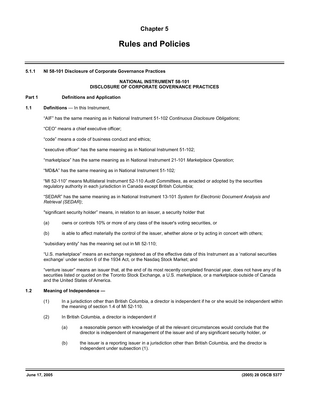 Thumbnail image for The amendments are intended to increase transparency for investors and other stakeholders regarding the representation of women on boards of directors and in senior management. The securities regulatory authorities in Manitoba, New Brunswick, Newfoundland and Labrador, Northwest Territories, Nova Scotia, Nunavut, Ontario, Québec and Saskatchewan (“participating jurisdictions”) announced today the final implementation of amendments to National Instrument 58-101 Disclosure of Corporate Governance Practices and Form 58-101F1 Corporate Governance Disclosure. Provided all necessary Ministerial approvals are obtained, these rule amendments will come into effect on December 31, 2014, in time for the 2015 proxy season. Transparency is intended to assist investors in making investment and voting decisions and will apply to all non-venture issuers reporting in the participating jurisdictions.