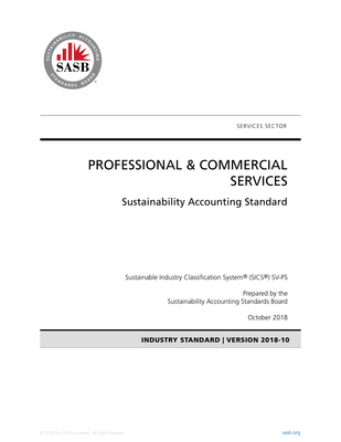 Thumbnail image for This is the SASB  Sustainability Accounting Standard that is concerned with Professional and Commercial Services.