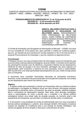 Thumbnail image for Best practices for the preparation and dissemination of the annual report: procedures for the preparation of the annual report, as a way to contribute to the adoption of good practices in dissemination of information, accountability and corporate governance.