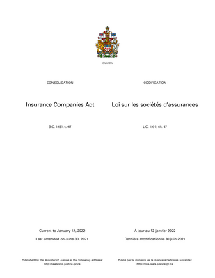 Thumbnail image for The Insurance Companies Act of Canada, enacted in 1991, sets out the obligations of businesses that operate as insurance companies in Canada. The act requires insurance companies to obtain a license to operate, to maintain a minimum level of capital and solvency, and to file financial statements with the Office of the Superintendent of Financial Institutions. Insurance companies must also comply with consumer protection regulations, such as providing fair and timely settlement of claims and disclosing information about policies and premiums. The act also establishes the regulatory framework for the supervision and enforcement of insurance companies in Canada.