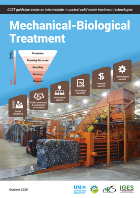 Thumbnail image for This guideline focuses on Mechanical-Biological Treatment (MBT) technology for Municipal Solid Waste (MSW), mainly household waste and commercial waste, in urban areas of Asian developing countries. The guideline aims to assist decision-makers and policymakers at the national and city levels and other stakeholders, such as energy plants, as well as manufacturing industries that are seeking sources of alternative fuel, to evaluate the feasibility of introducing MBT technology as an appropriate strategic option for improving waste management.